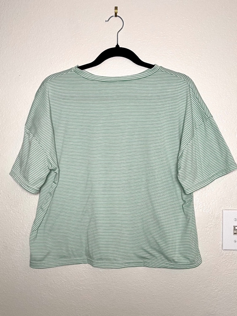 Green & White Striped Blouse